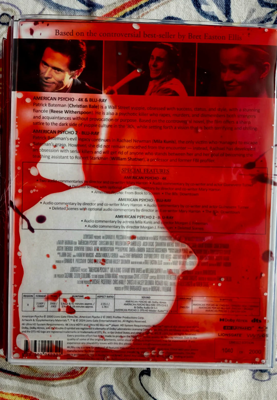 American Psycho — Limited Edition "Blood Pack" 4K + Blu-ray Collector's Set