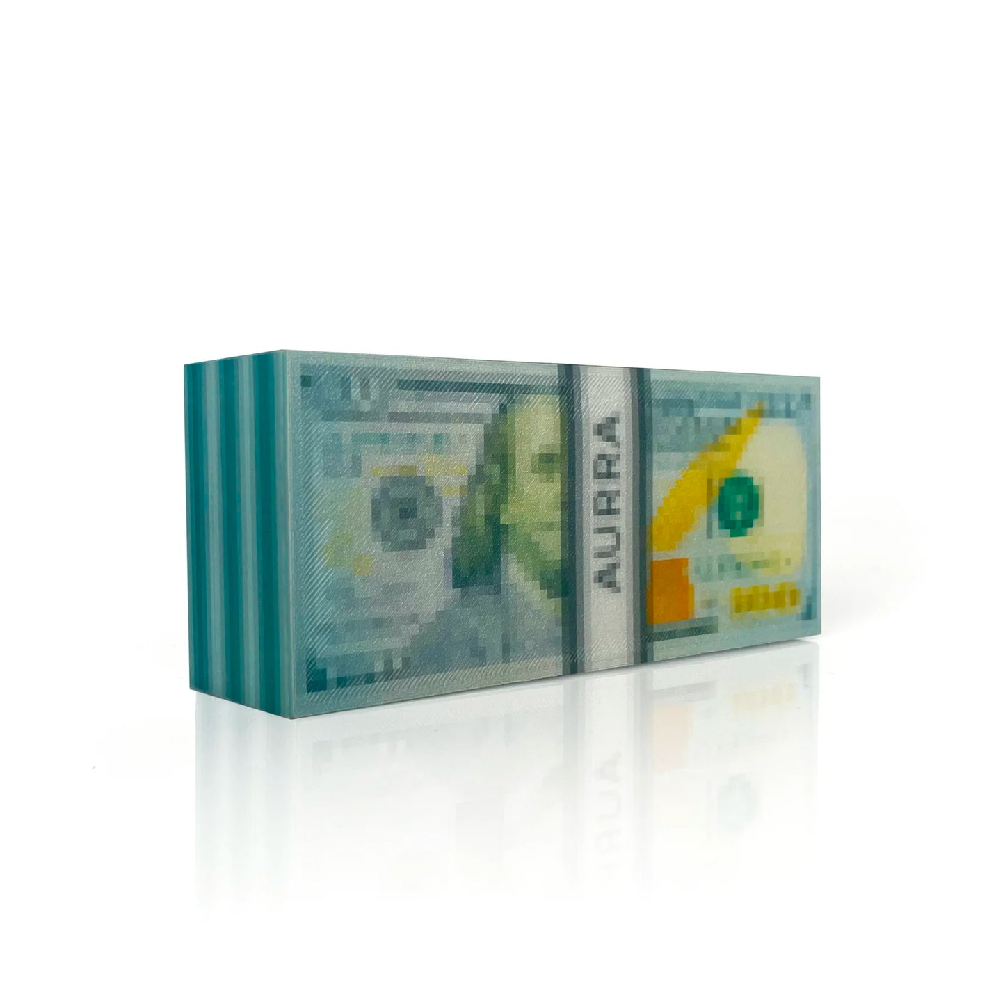 💸Floating Pixelated Money Art – Luminous Magnetic Bill Sculpture💰