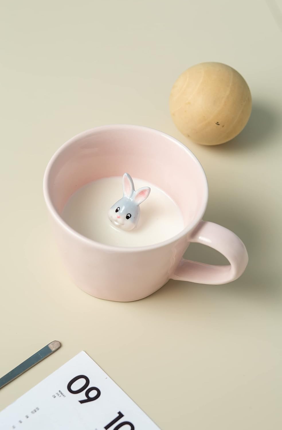 DIHOclub Cow Ceramic Cup with Hidden 3D Animal Inside, 12 OZ | Holiday and Birthday Gift | For Coffee Milk Tea Lovers | Cute Cartoon Handmade Figurine Mug | Available in White and Black