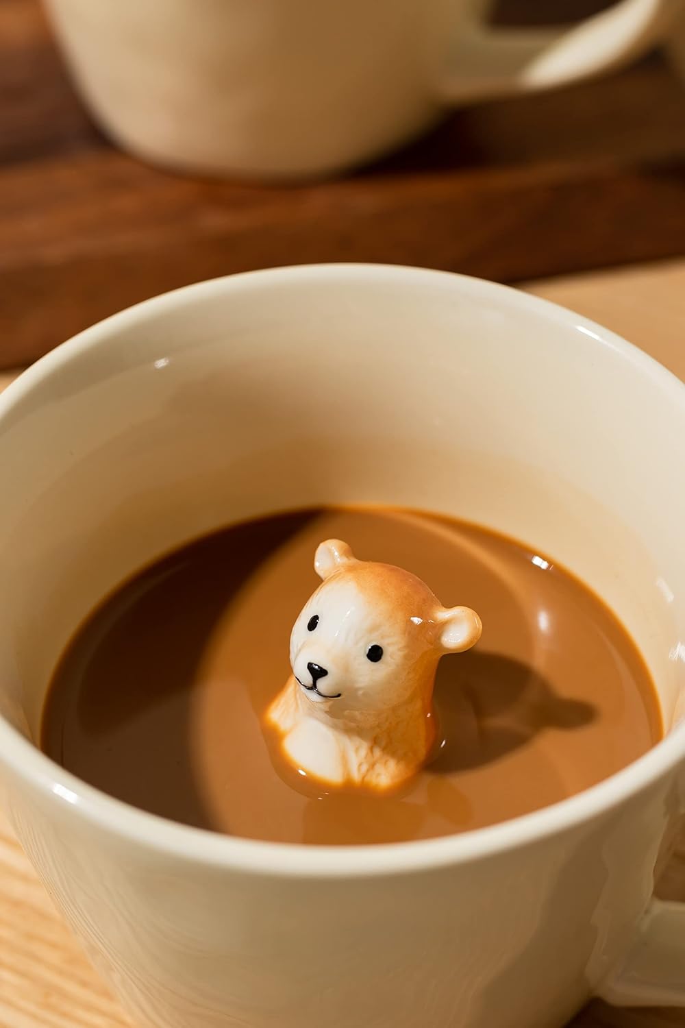 DIHOclub Cow Ceramic Cup with Hidden 3D Animal Inside, 12 OZ | Holiday and Birthday Gift | For Coffee Milk Tea Lovers | Cute Cartoon Handmade Figurine Mug | Available in White and Black