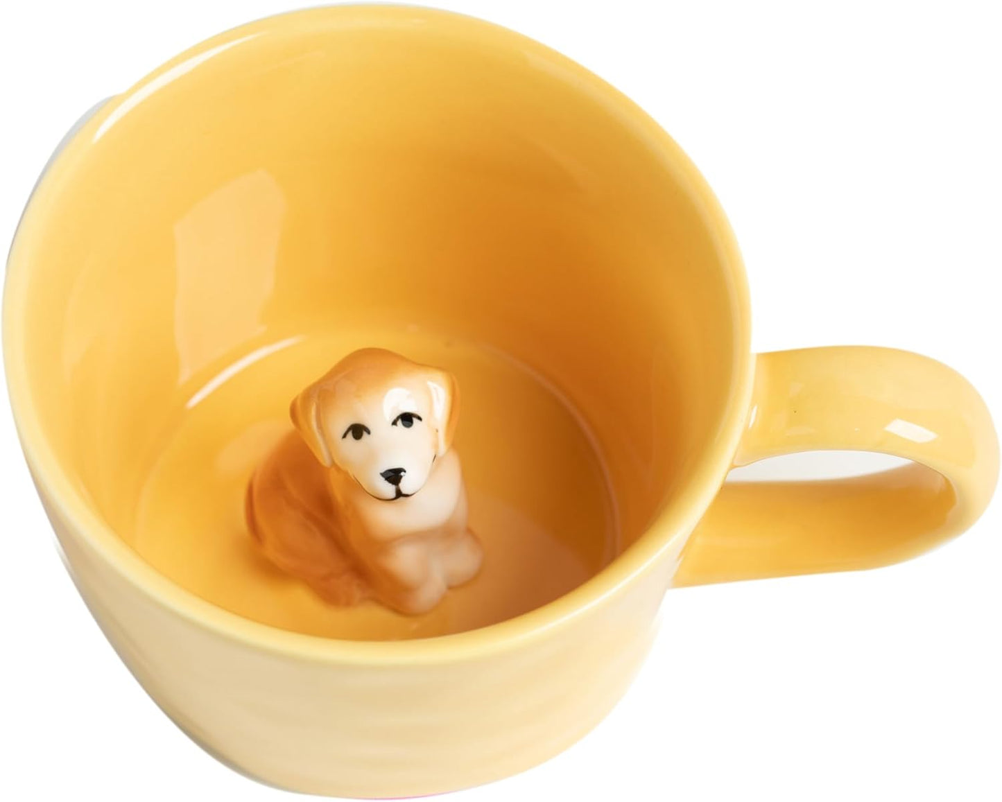 DIHOclub Cow Ceramic Cup with Hidden 3D Animal Inside, 12 OZ | Holiday and Birthday Gift | For Coffee Milk Tea Lovers | Cute Cartoon Handmade Figurine Mug | Available in White and Black