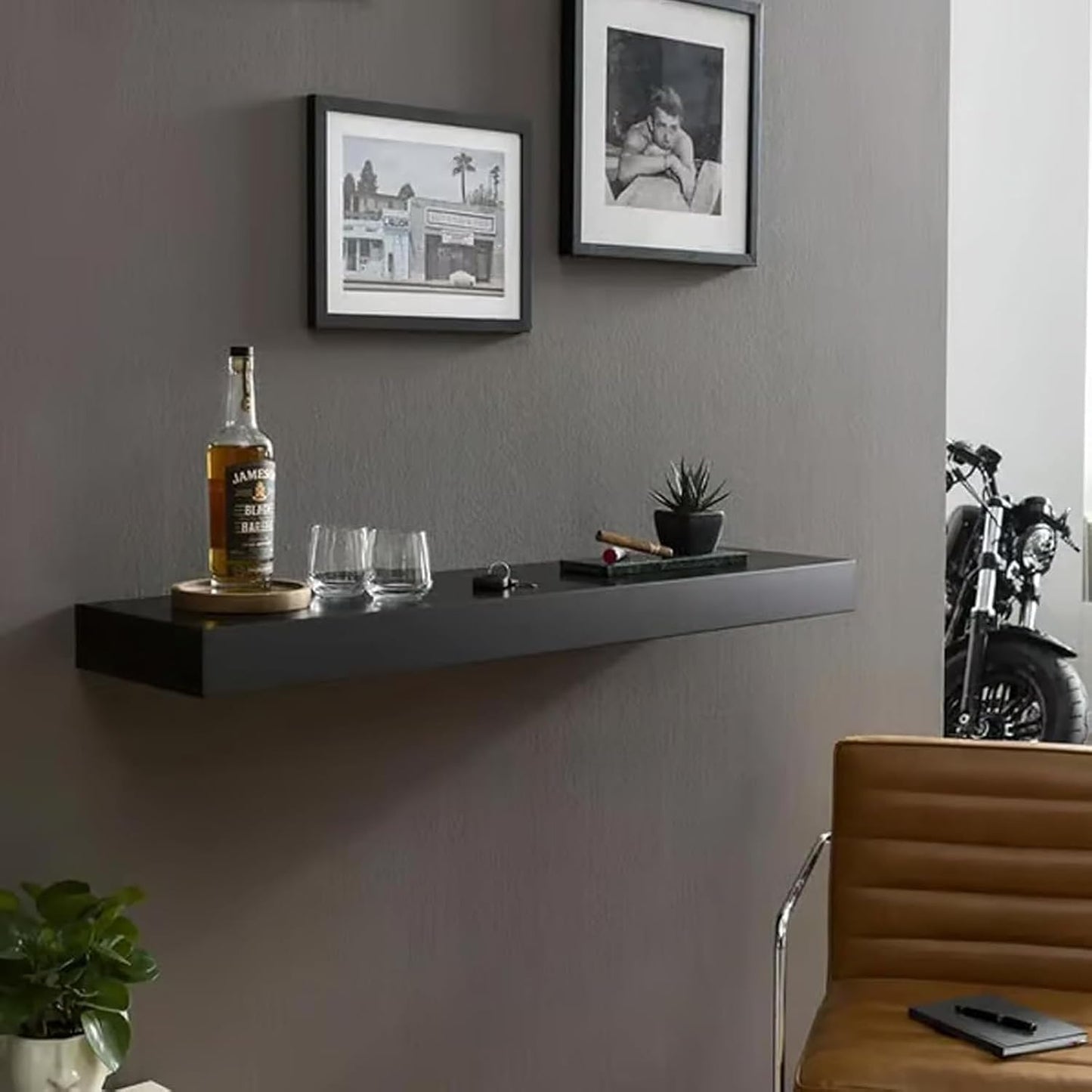 Hidden Storage Wall Shelf – Magnetic Lock Floating Shelf with Concealed Compartment
