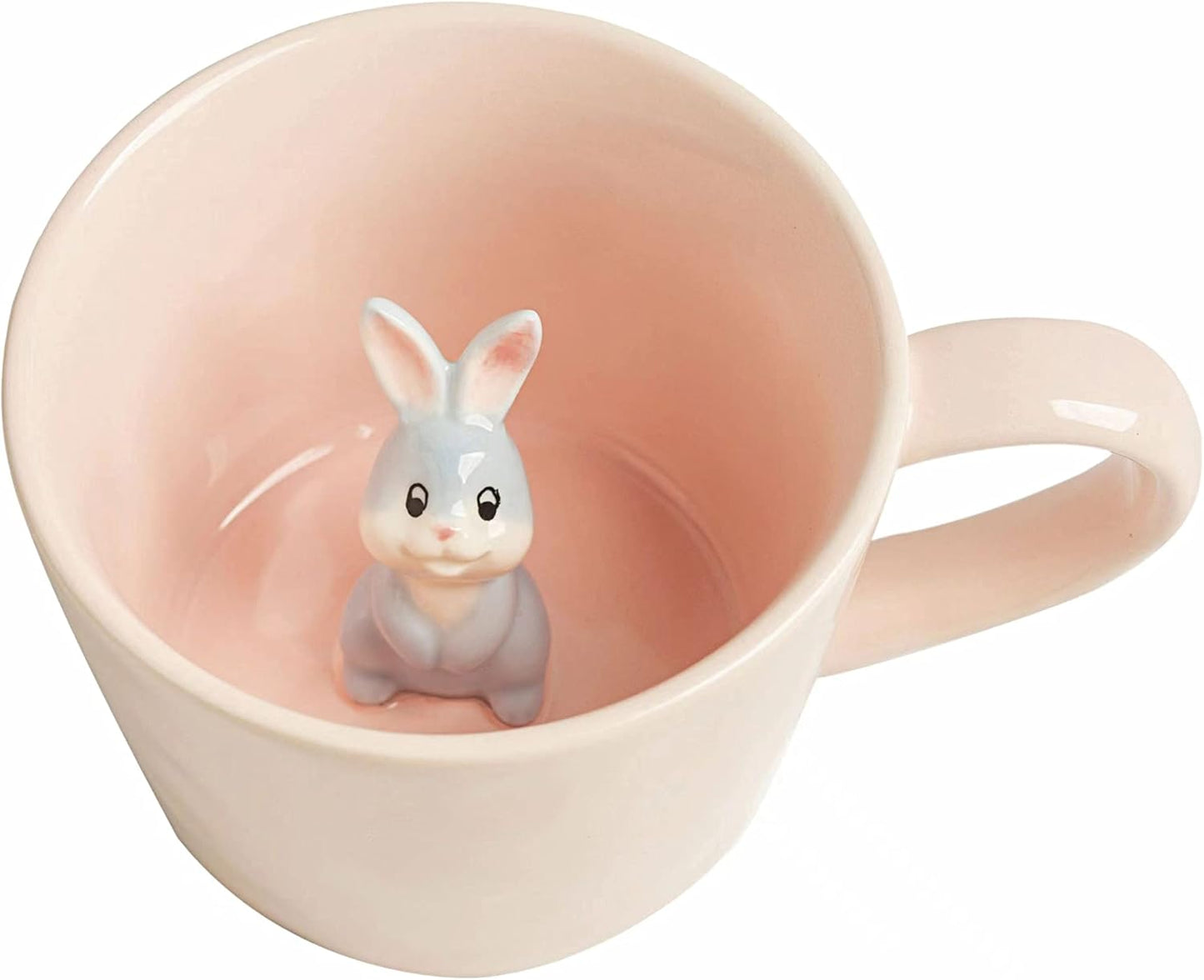 DIHOclub Cow Ceramic Cup with Hidden 3D Animal Inside, 12 OZ | Holiday and Birthday Gift | For Coffee Milk Tea Lovers | Cute Cartoon Handmade Figurine Mug | Available in White and Black