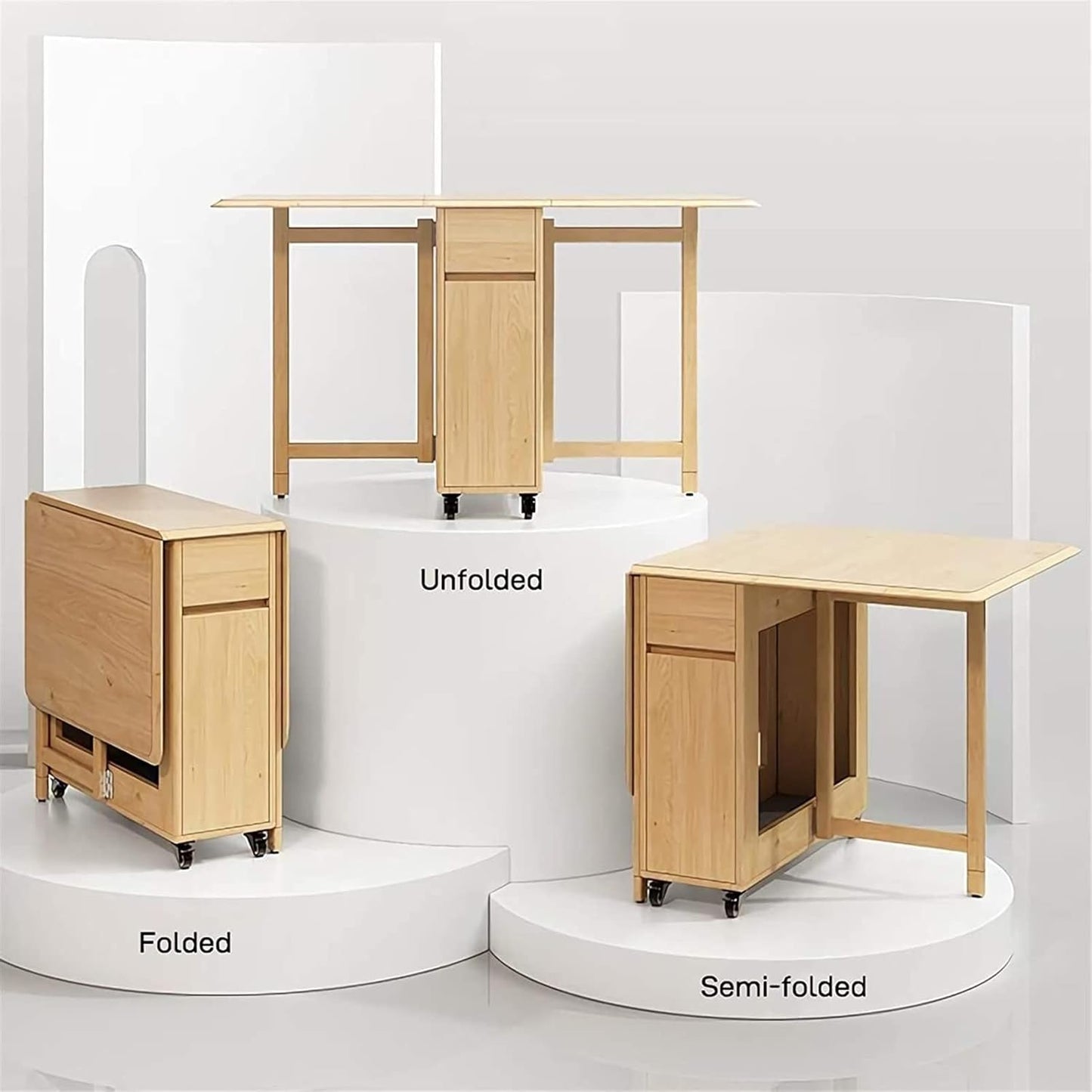 Folding Table with 4 Chairs & Storage Drawer, Easy Organization