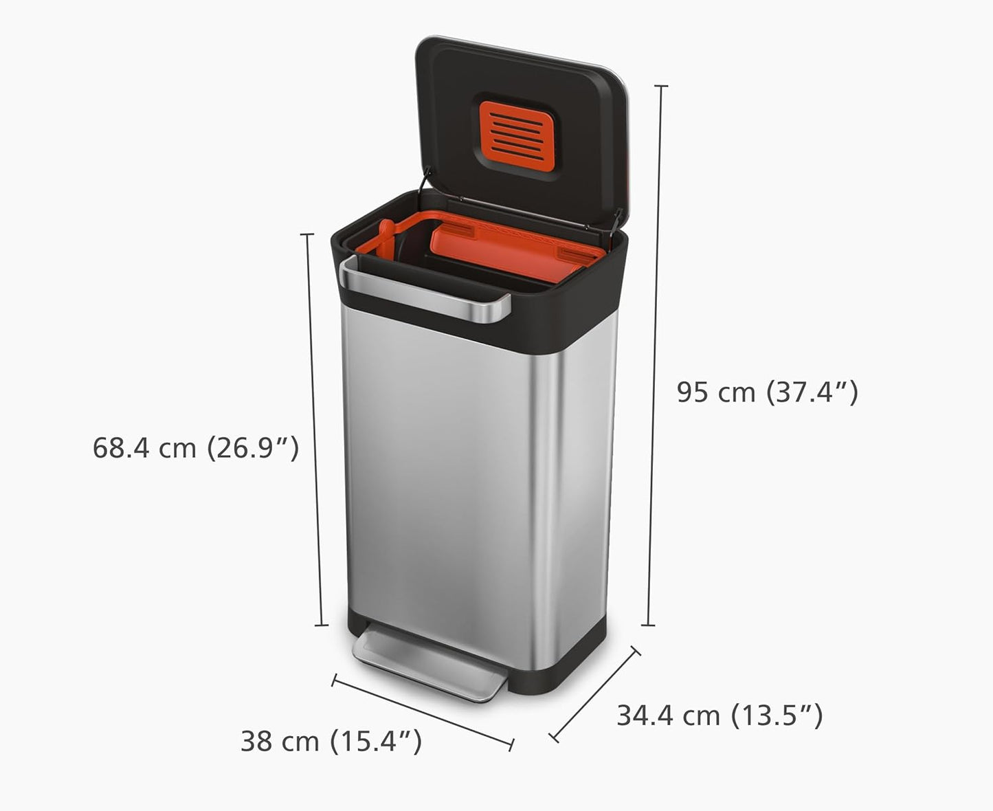 🗑30L Manual Compaction Trash Bin|More Capacity, Less Hassle