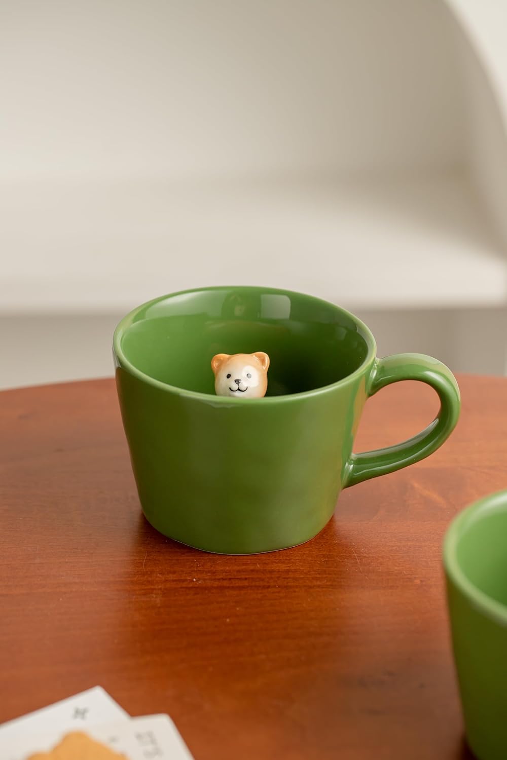 DIHOclub Cow Ceramic Cup with Hidden 3D Animal Inside, 12 OZ | Holiday and Birthday Gift | For Coffee Milk Tea Lovers | Cute Cartoon Handmade Figurine Mug | Available in White and Black