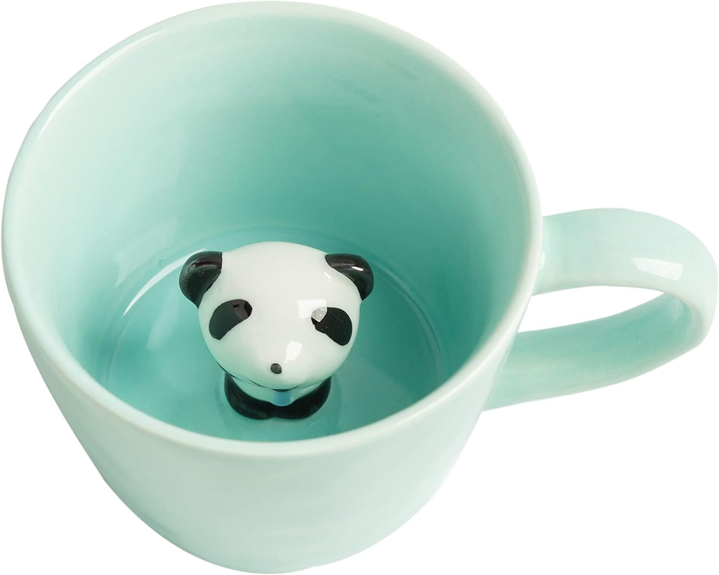 DIHOclub Cow Ceramic Cup with Hidden 3D Animal Inside, 12 OZ | Holiday and Birthday Gift | For Coffee Milk Tea Lovers | Cute Cartoon Handmade Figurine Mug | Available in White and Black