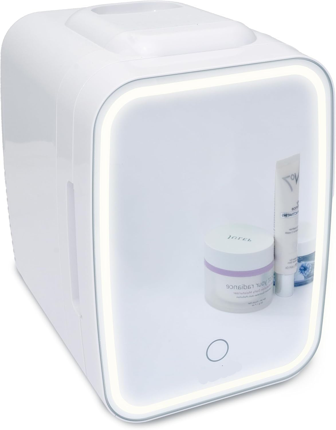 Cooluli Skincare Mini Fridge for Bedroom - Car, Office Desk & Dorm Room - Portable 4L/6 Can Electric Plug In Cooler & Warmer for Food, Drinks, Beauty & Makeup, 12v AC/DC & Exclusive USB, Cow Print