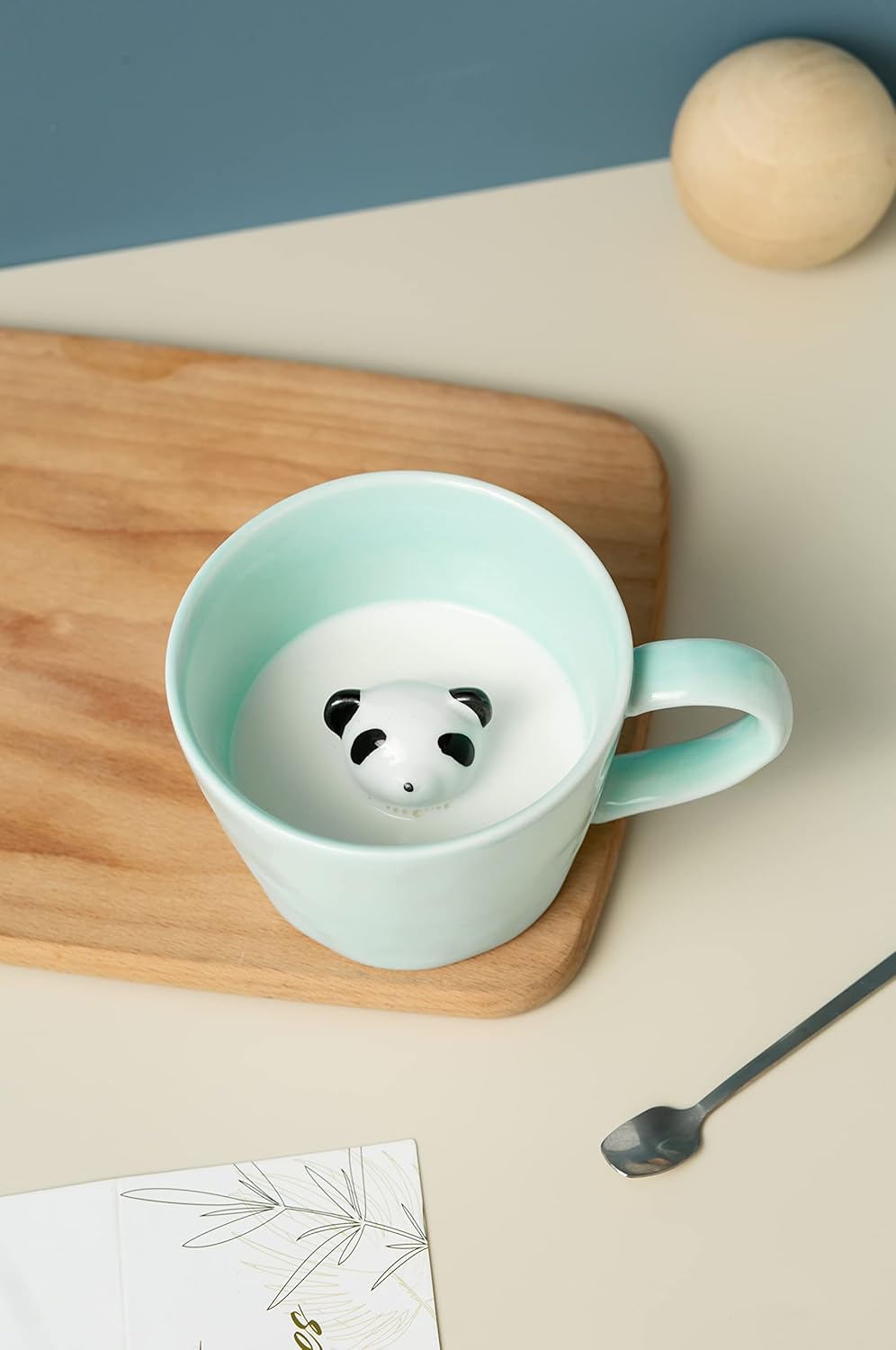 DIHOclub Cow Ceramic Cup with Hidden 3D Animal Inside, 12 OZ | Holiday and Birthday Gift | For Coffee Milk Tea Lovers | Cute Cartoon Handmade Figurine Mug | Available in White and Black