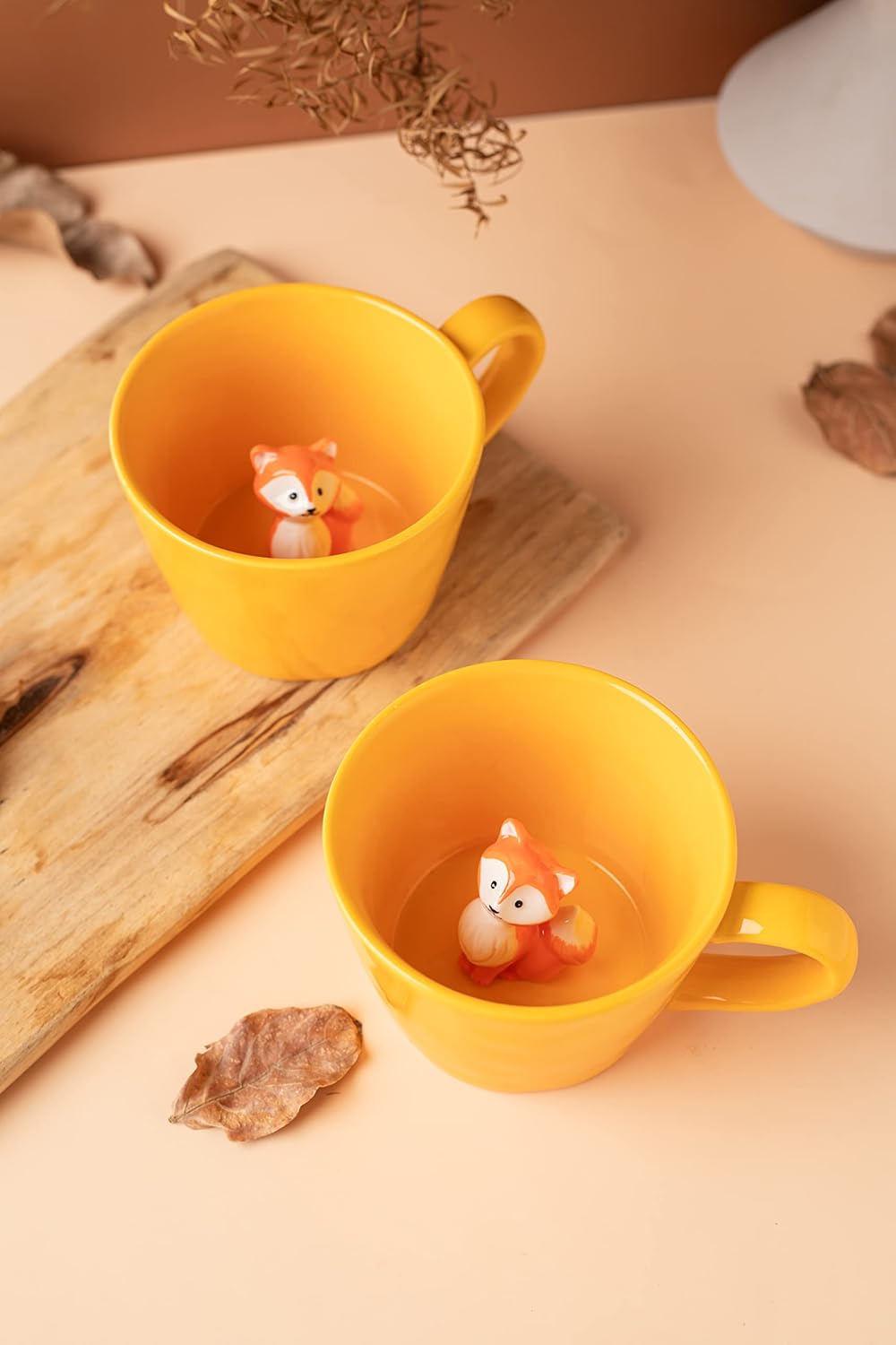 DIHOclub Cow Ceramic Cup with Hidden 3D Animal Inside, 12 OZ | Holiday and Birthday Gift | For Coffee Milk Tea Lovers | Cute Cartoon Handmade Figurine Mug | Available in White and Black