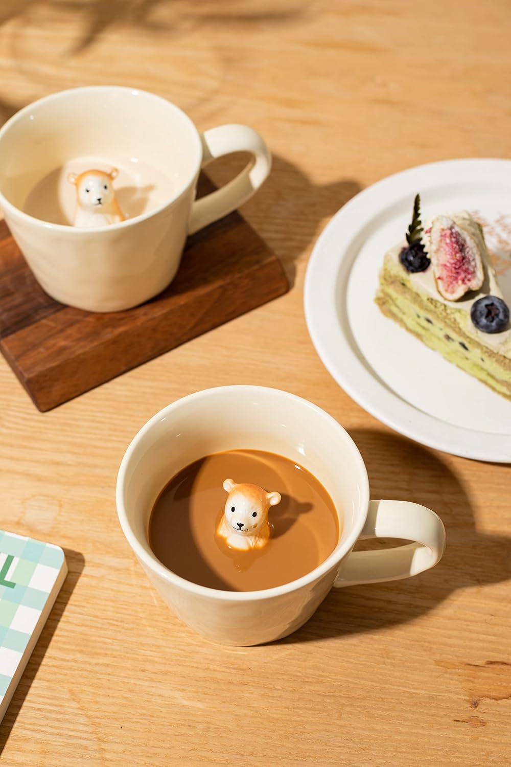 DIHOclub Cow Ceramic Cup with Hidden 3D Animal Inside, 12 OZ | Holiday and Birthday Gift | For Coffee Milk Tea Lovers | Cute Cartoon Handmade Figurine Mug | Available in White and Black