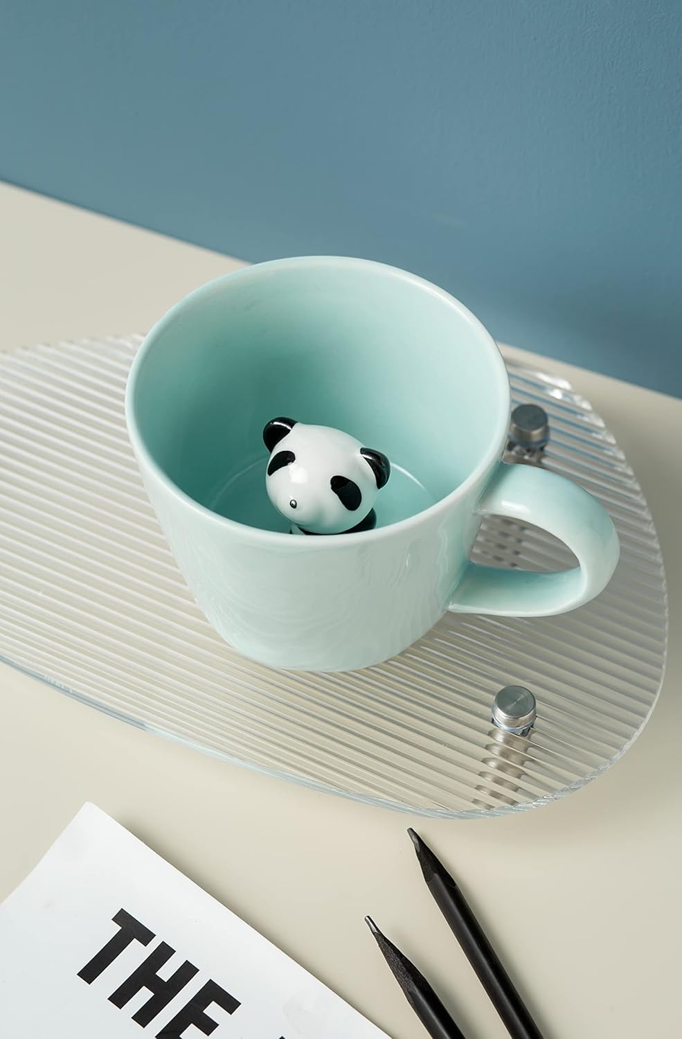 DIHOclub Cow Ceramic Cup with Hidden 3D Animal Inside, 12 OZ | Holiday and Birthday Gift | For Coffee Milk Tea Lovers | Cute Cartoon Handmade Figurine Mug | Available in White and Black