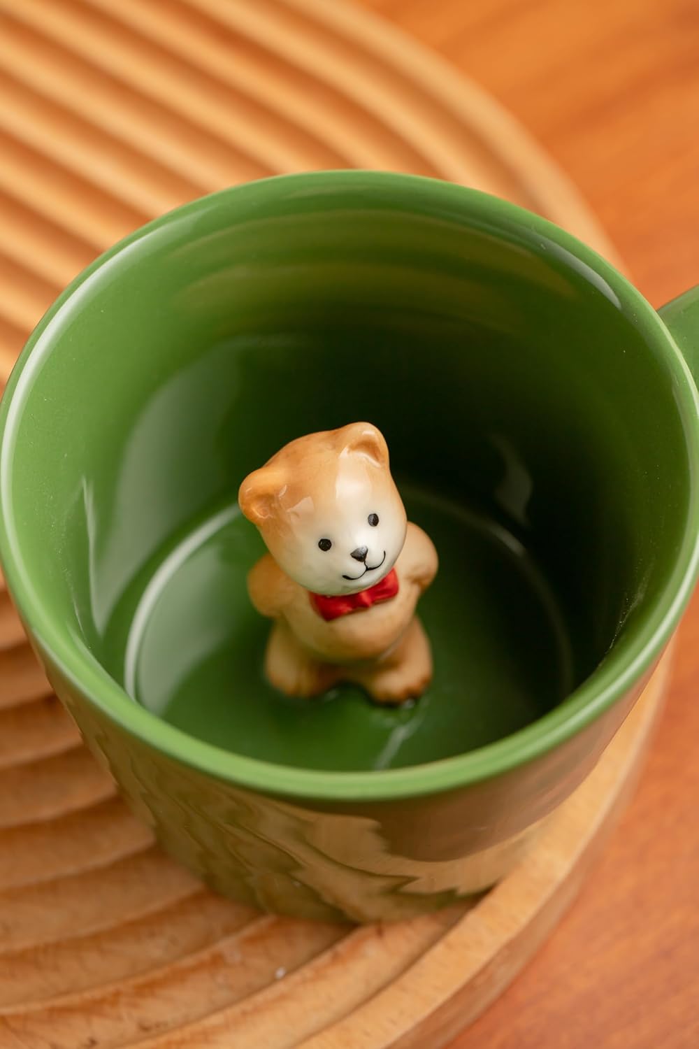 DIHOclub Cow Ceramic Cup with Hidden 3D Animal Inside, 12 OZ | Holiday and Birthday Gift | For Coffee Milk Tea Lovers | Cute Cartoon Handmade Figurine Mug | Available in White and Black