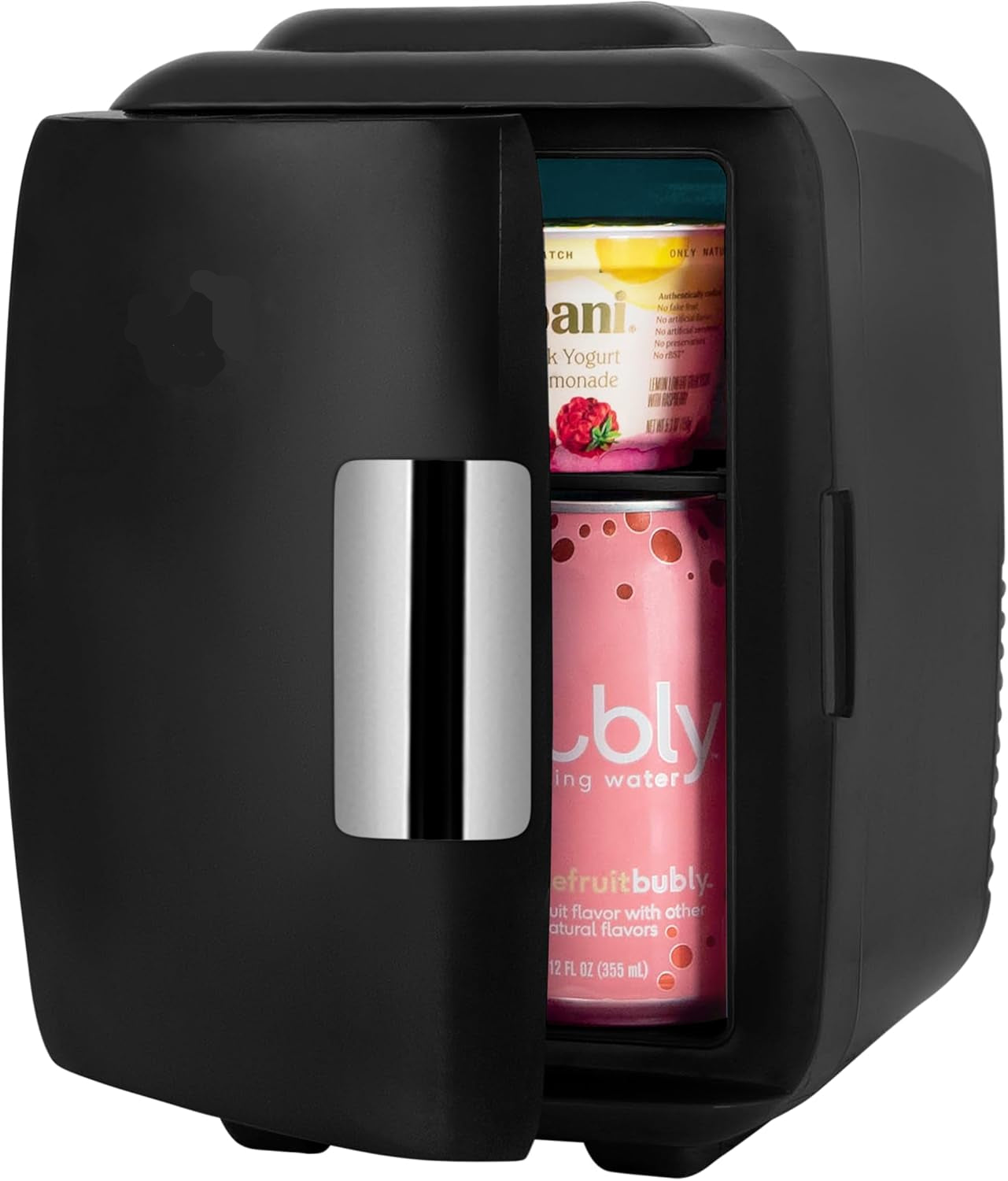 Cooluli Skincare Mini Fridge for Bedroom - Car, Office Desk & Dorm Room - Portable 4L/6 Can Electric Plug In Cooler & Warmer for Food, Drinks, Beauty & Makeup, 12v AC/DC & Exclusive USB, Cow Print