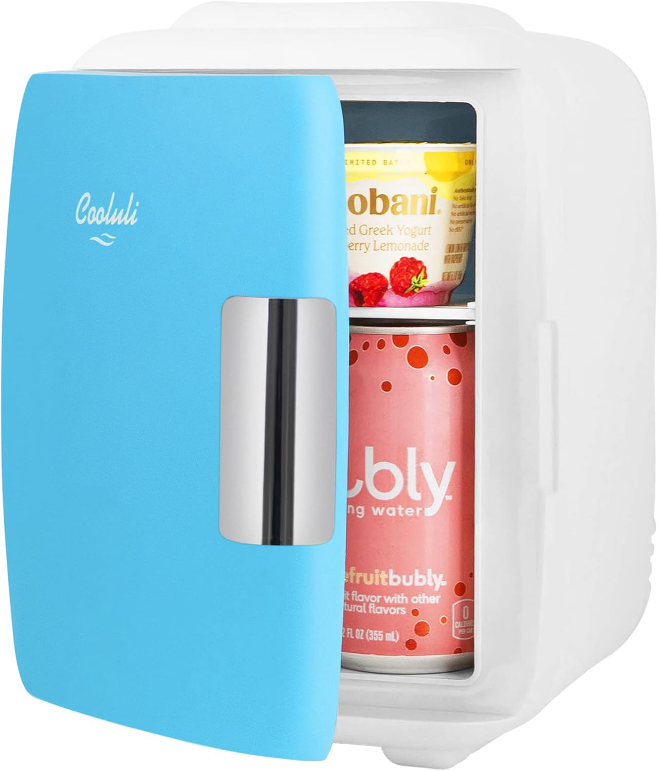 Cooluli Skincare Mini Fridge for Bedroom - Car, Office Desk & Dorm Room - Portable 4L/6 Can Electric Plug In Cooler & Warmer for Food, Drinks, Beauty & Makeup, 12v AC/DC & Exclusive USB, Cow Print