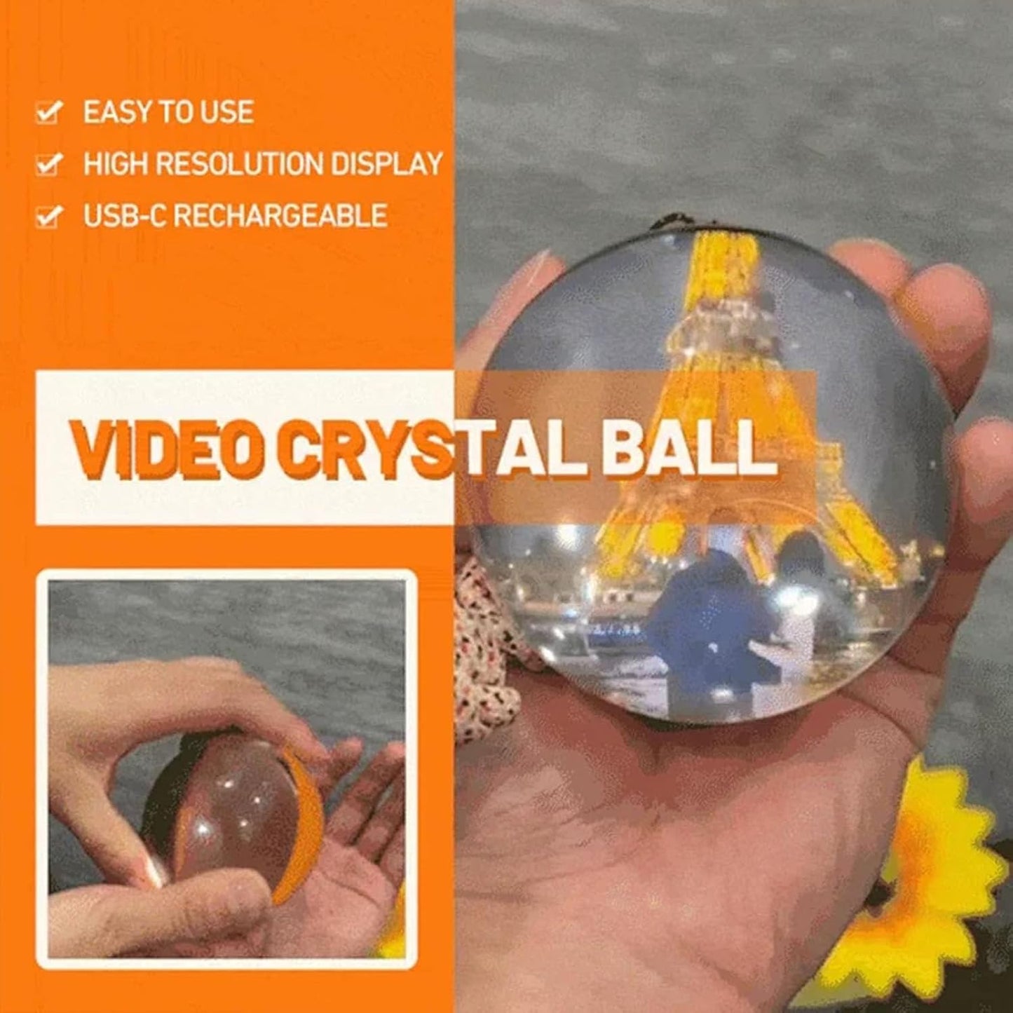 Personalized Crystal Ball Video Display🎥🔮 – Photo & Video Memory Keeper📸🎞️