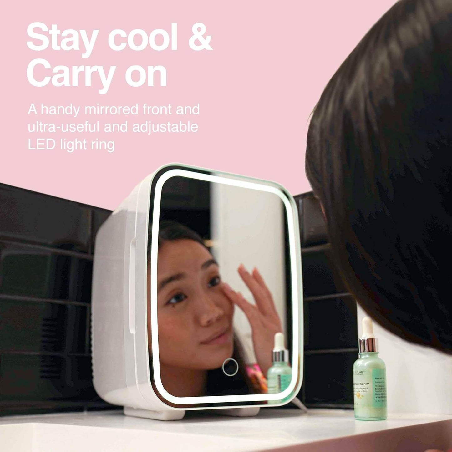 Cooluli Skincare Mini Fridge for Bedroom - Car, Office Desk & Dorm Room - Portable 4L/6 Can Electric Plug In Cooler & Warmer for Food, Drinks, Beauty & Makeup, 12v AC/DC & Exclusive USB, Cow Print