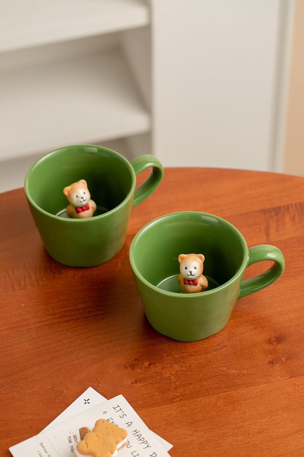 DIHOclub Cow Ceramic Cup with Hidden 3D Animal Inside, 12 OZ | Holiday and Birthday Gift | For Coffee Milk Tea Lovers | Cute Cartoon Handmade Figurine Mug | Available in White and Black