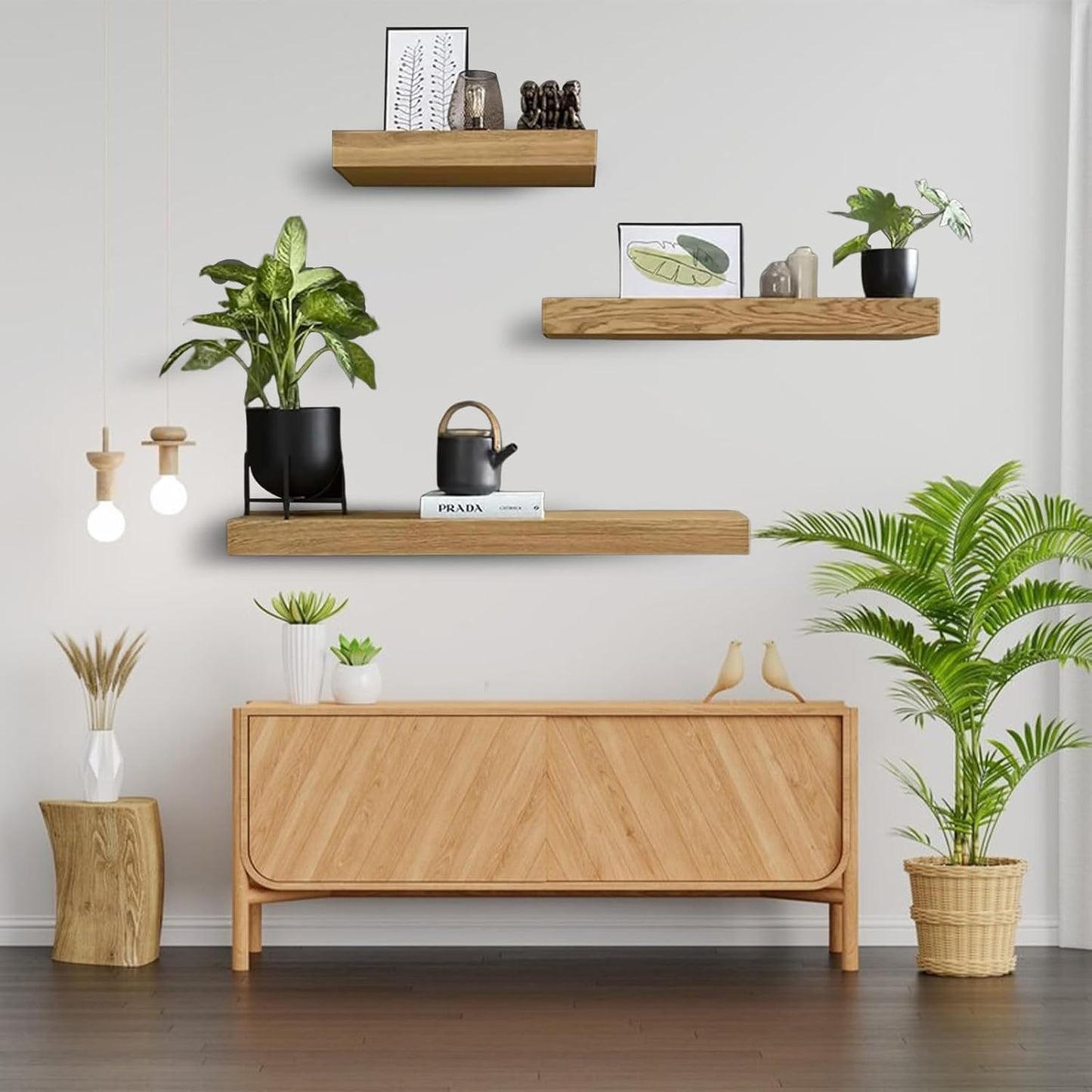 Hidden Storage Wall Shelf – Magnetic Lock Floating Shelf with Concealed Compartment