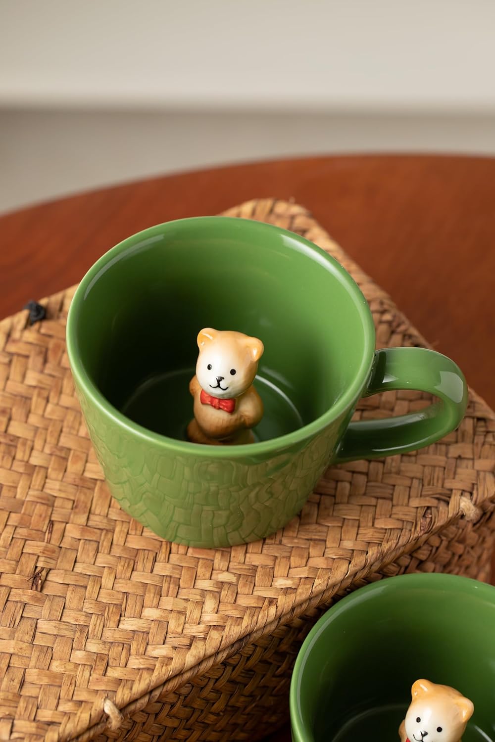 DIHOclub Cow Ceramic Cup with Hidden 3D Animal Inside, 12 OZ | Holiday and Birthday Gift | For Coffee Milk Tea Lovers | Cute Cartoon Handmade Figurine Mug | Available in White and Black