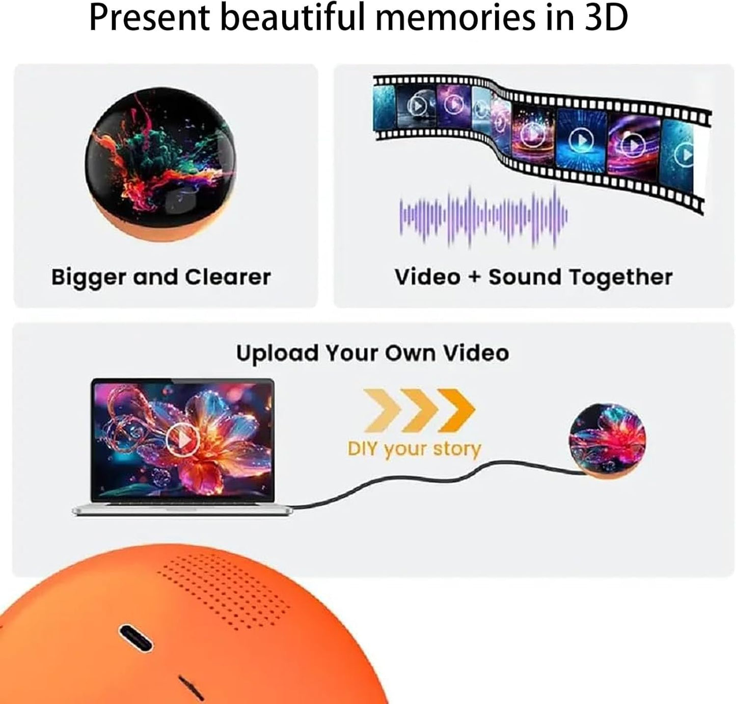 Personalized Crystal Ball Video Display🎥🔮 – Photo & Video Memory Keeper📸🎞️