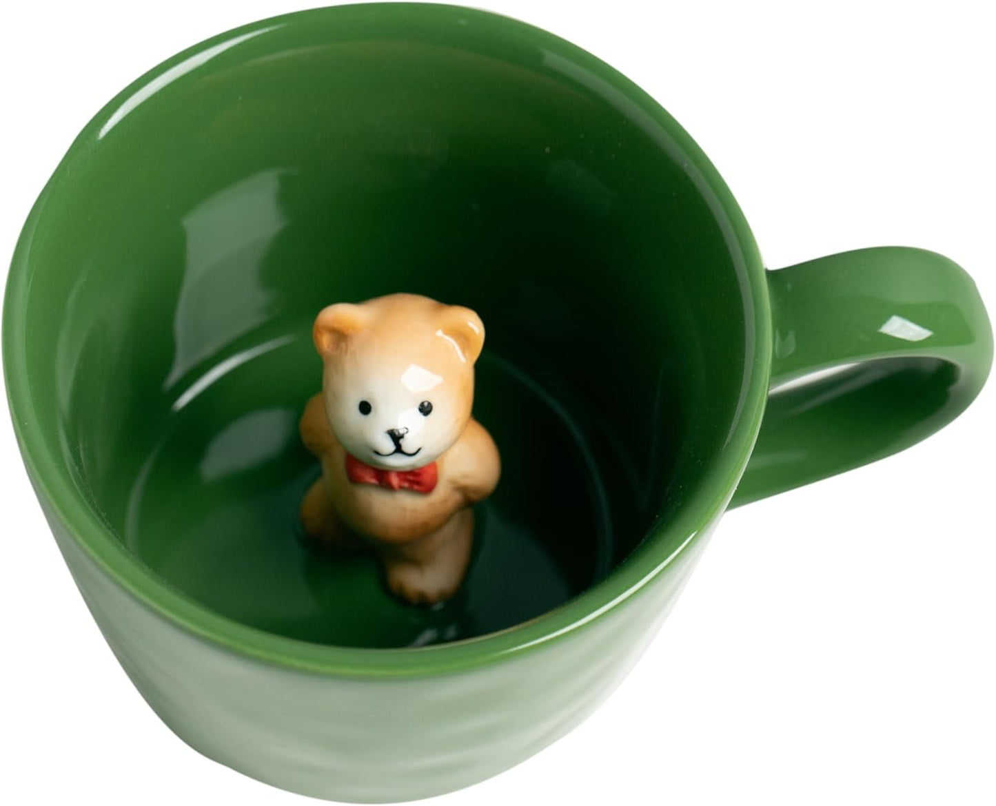 DIHOclub Cow Ceramic Cup with Hidden 3D Animal Inside, 12 OZ | Holiday and Birthday Gift | For Coffee Milk Tea Lovers | Cute Cartoon Handmade Figurine Mug | Available in White and Black
