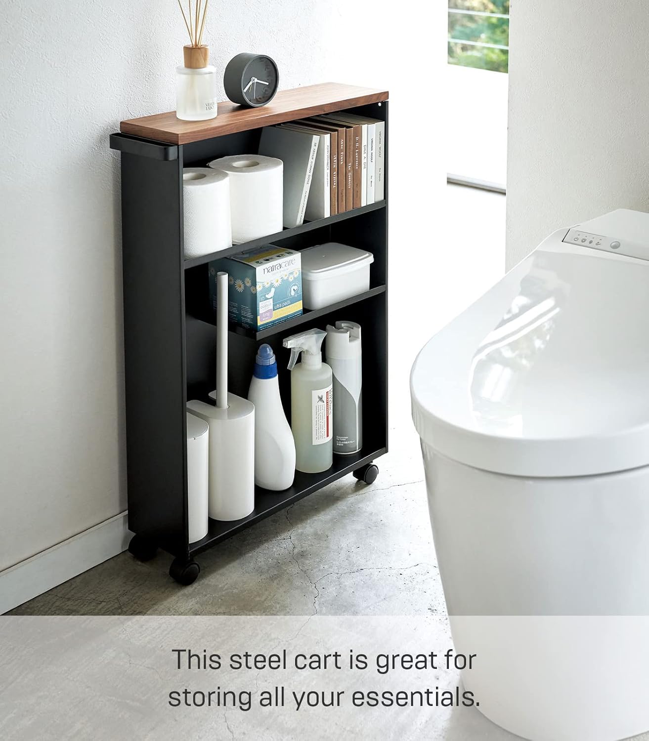 🧺Slim Rolling Storage Cart — Compact, Clean, and Mobile