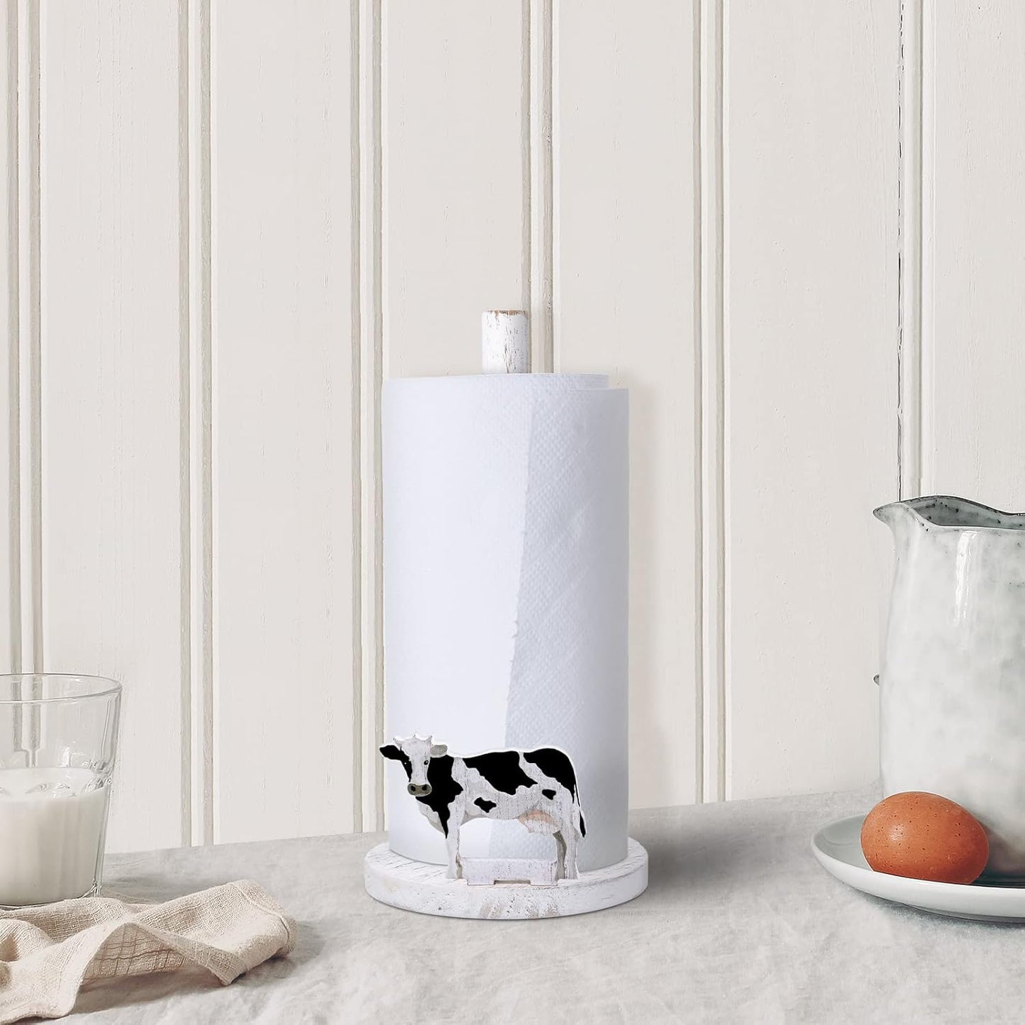 Wooden Paper Towel Holder – Stable Countertop Stand