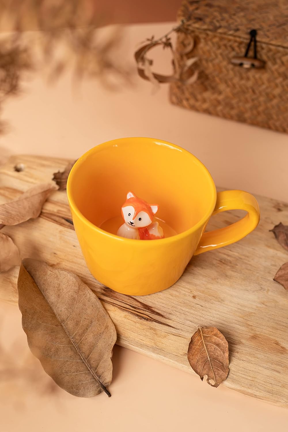 DIHOclub Cow Ceramic Cup with Hidden 3D Animal Inside, 12 OZ | Holiday and Birthday Gift | For Coffee Milk Tea Lovers | Cute Cartoon Handmade Figurine Mug | Available in White and Black