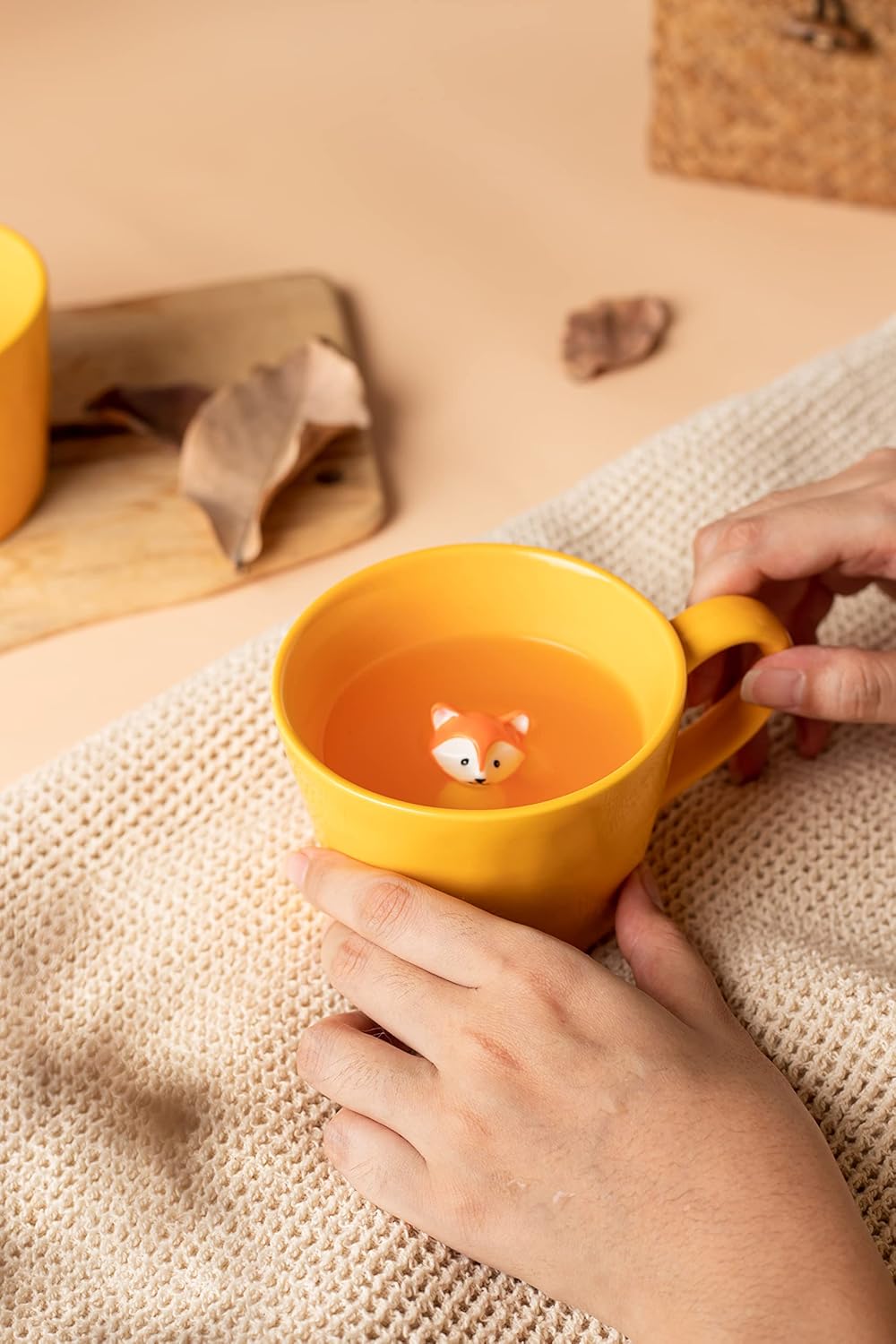 DIHOclub Cow Ceramic Cup with Hidden 3D Animal Inside, 12 OZ | Holiday and Birthday Gift | For Coffee Milk Tea Lovers | Cute Cartoon Handmade Figurine Mug | Available in White and Black