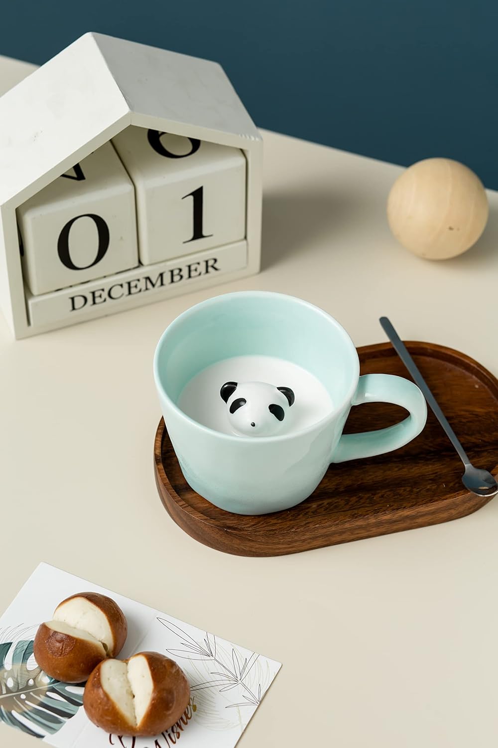 DIHOclub Cow Ceramic Cup with Hidden 3D Animal Inside, 12 OZ | Holiday and Birthday Gift | For Coffee Milk Tea Lovers | Cute Cartoon Handmade Figurine Mug | Available in White and Black