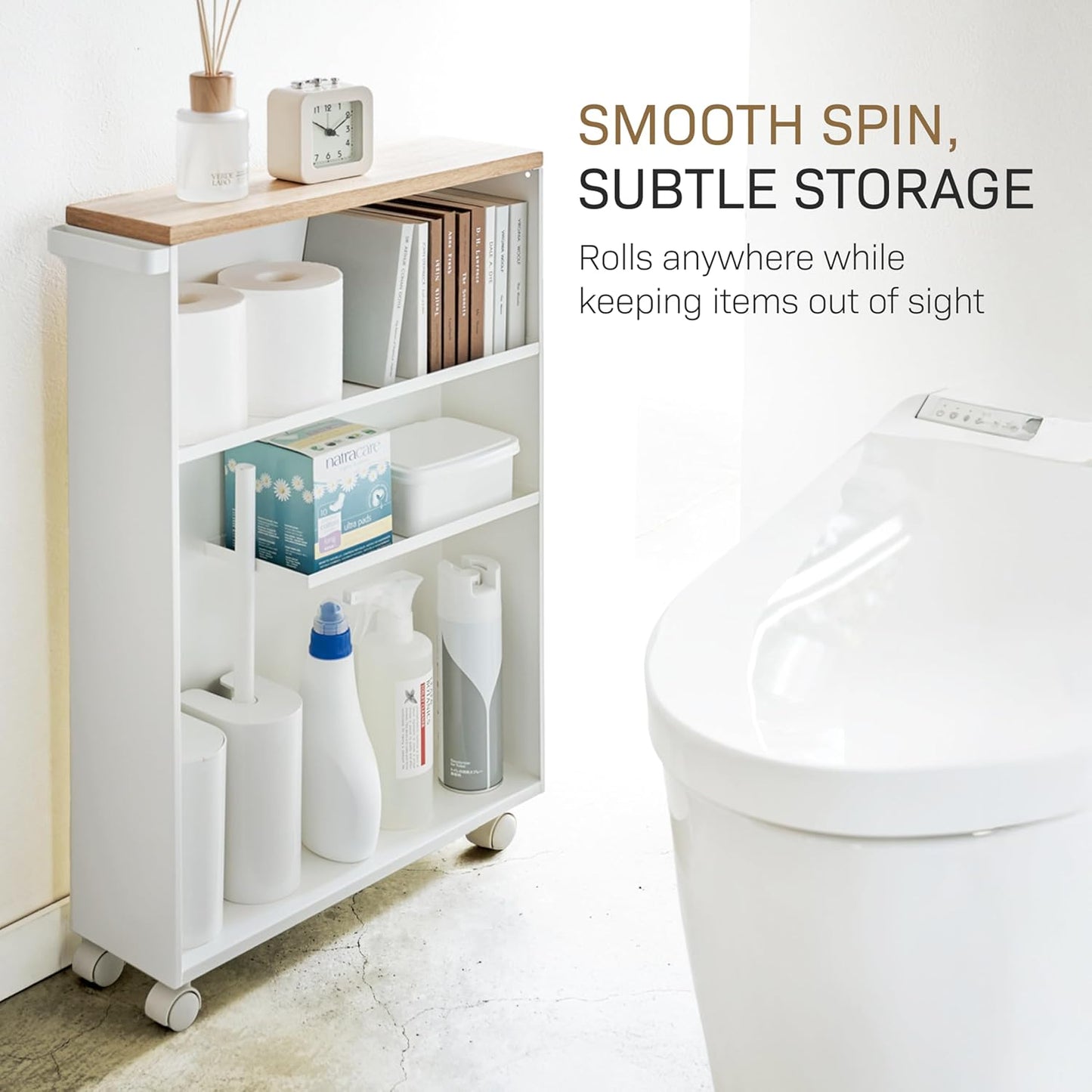 🧺Slim Rolling Storage Cart — Compact, Clean, and Mobile