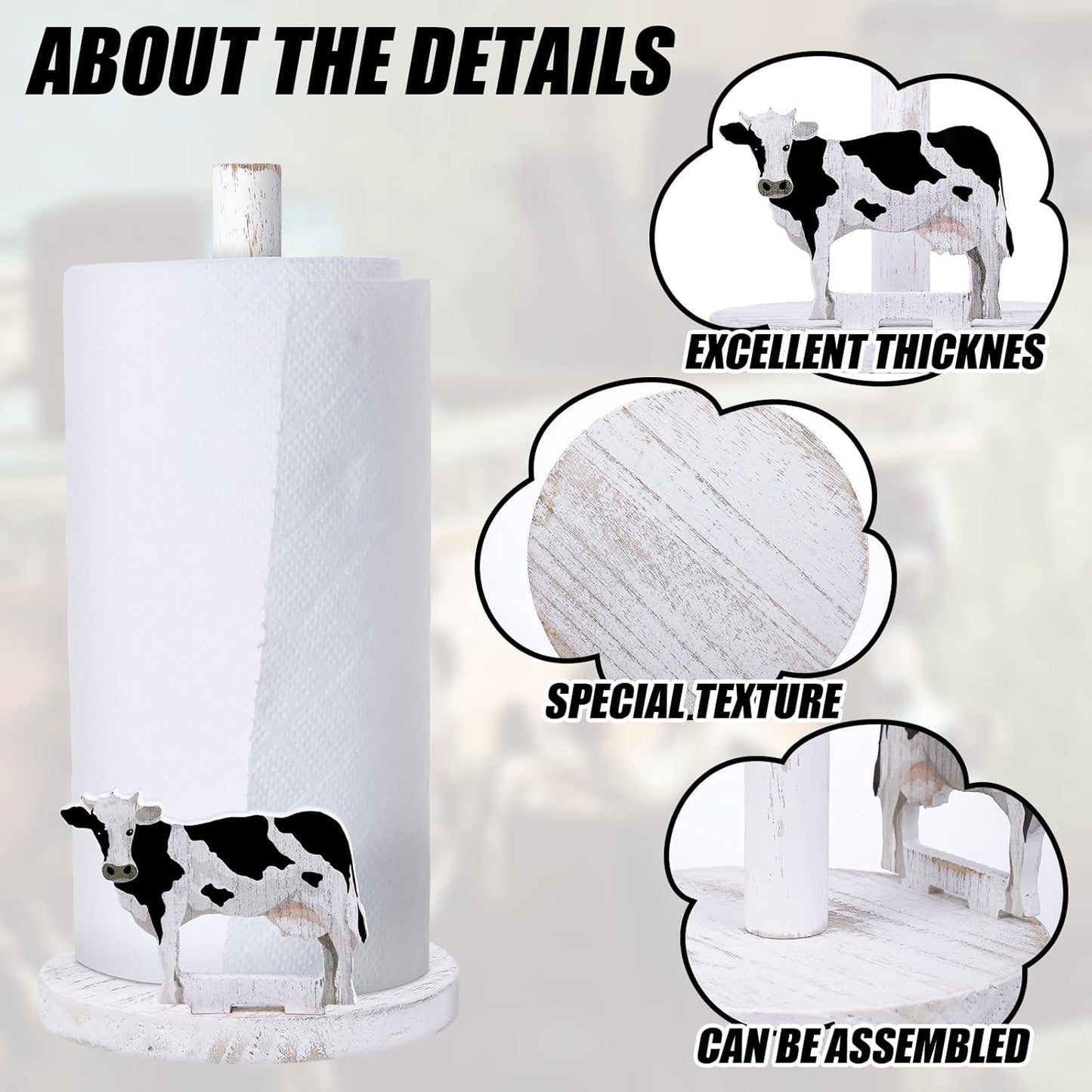 Wooden Paper Towel Holder – Stable Countertop Stand