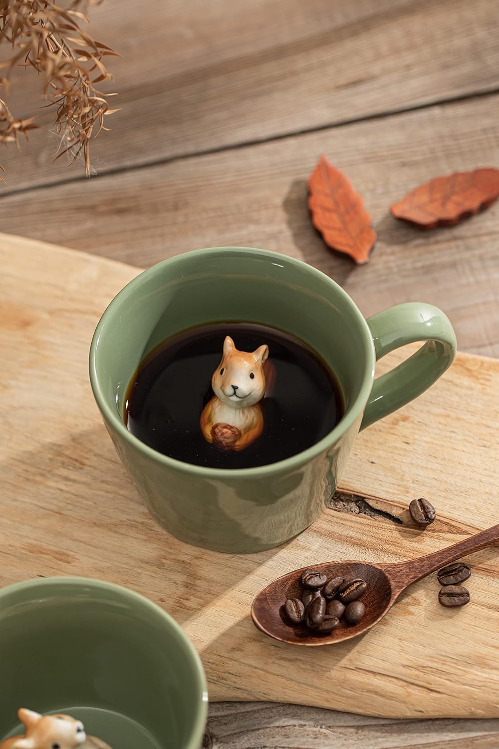 DIHOclub Cow Ceramic Cup with Hidden 3D Animal Inside, 12 OZ | Holiday and Birthday Gift | For Coffee Milk Tea Lovers | Cute Cartoon Handmade Figurine Mug | Available in White and Black