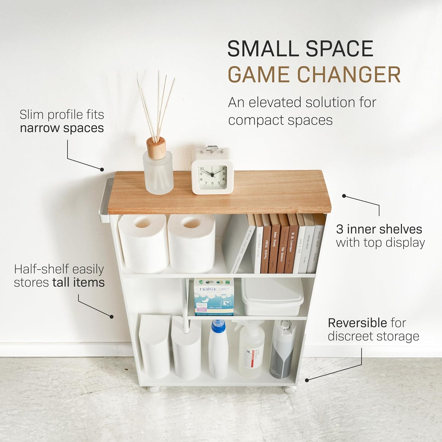 🧺Slim Rolling Storage Cart — Compact, Clean, and Mobile