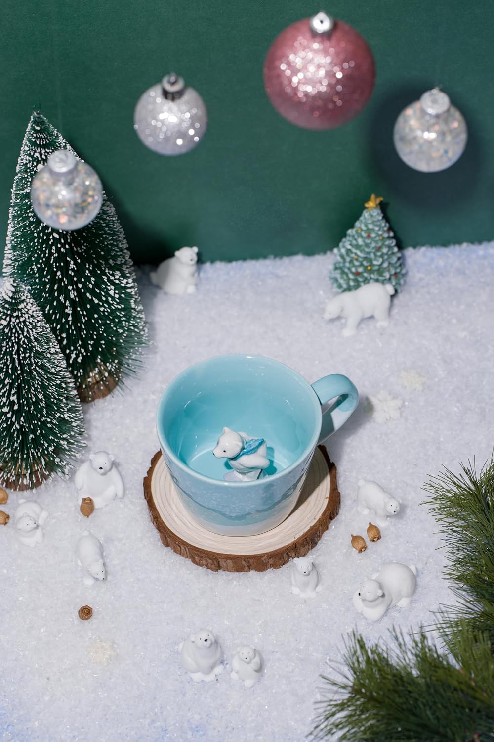 DIHOclub Cow Ceramic Cup with Hidden 3D Animal Inside, 12 OZ | Holiday and Birthday Gift | For Coffee Milk Tea Lovers | Cute Cartoon Handmade Figurine Mug | Available in White and Black
