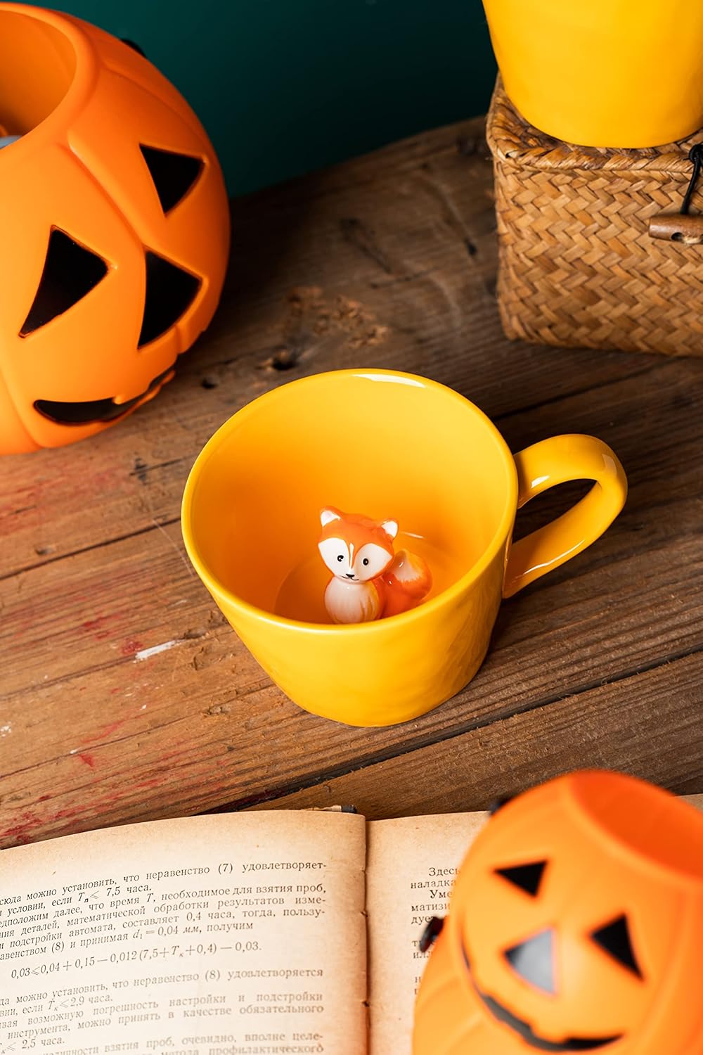 DIHOclub Cow Ceramic Cup with Hidden 3D Animal Inside, 12 OZ | Holiday and Birthday Gift | For Coffee Milk Tea Lovers | Cute Cartoon Handmade Figurine Mug | Available in White and Black