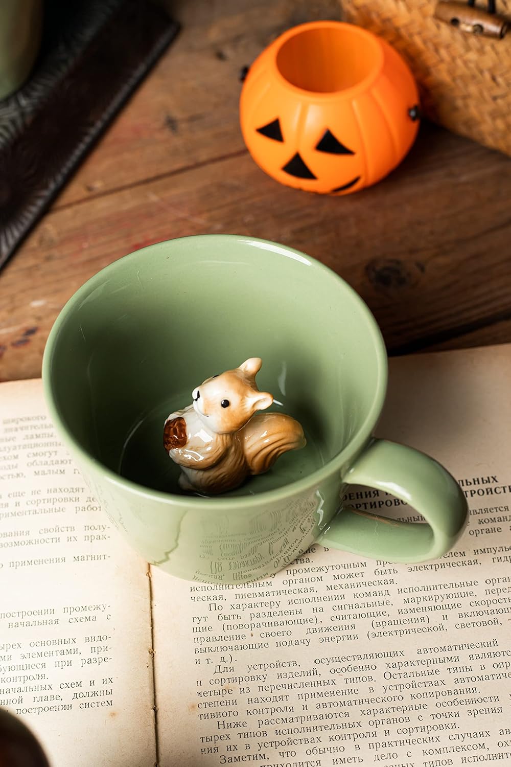 DIHOclub Cow Ceramic Cup with Hidden 3D Animal Inside, 12 OZ | Holiday and Birthday Gift | For Coffee Milk Tea Lovers | Cute Cartoon Handmade Figurine Mug | Available in White and Black