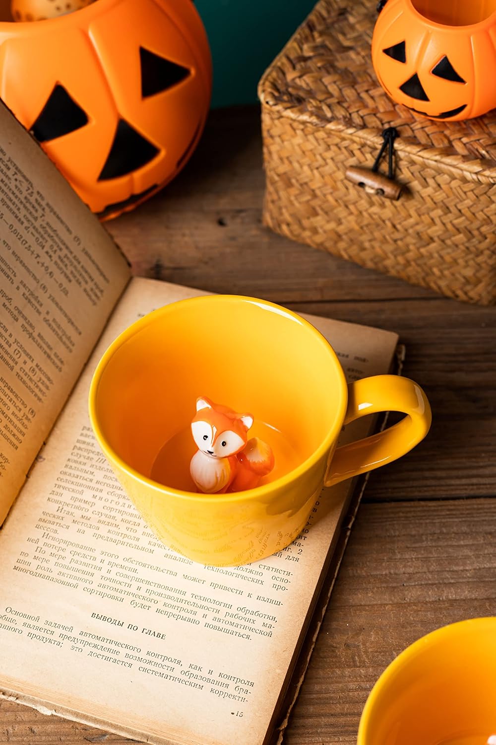 DIHOclub Cow Ceramic Cup with Hidden 3D Animal Inside, 12 OZ | Holiday and Birthday Gift | For Coffee Milk Tea Lovers | Cute Cartoon Handmade Figurine Mug | Available in White and Black