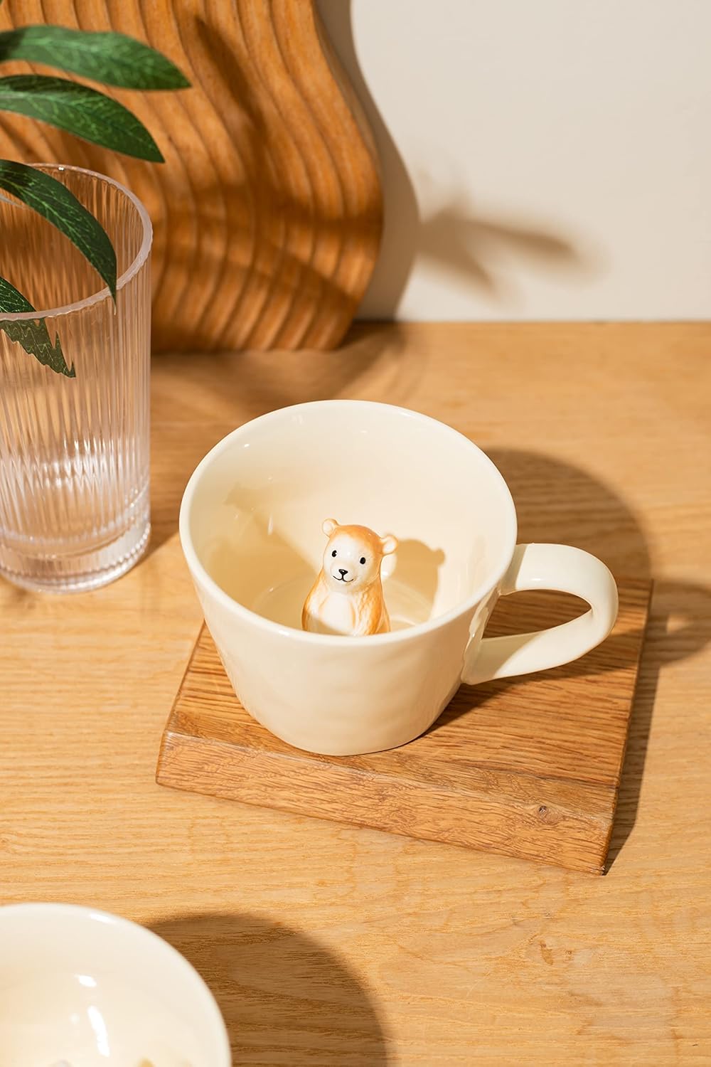 DIHOclub Cow Ceramic Cup with Hidden 3D Animal Inside, 12 OZ | Holiday and Birthday Gift | For Coffee Milk Tea Lovers | Cute Cartoon Handmade Figurine Mug | Available in White and Black
