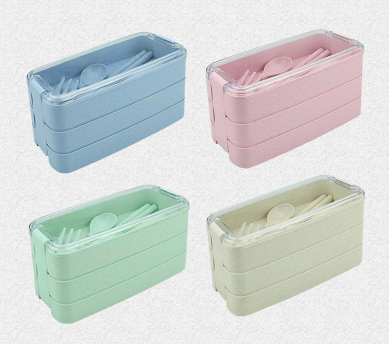 3 LAYER WHEAT STRAW LUNCH BOX