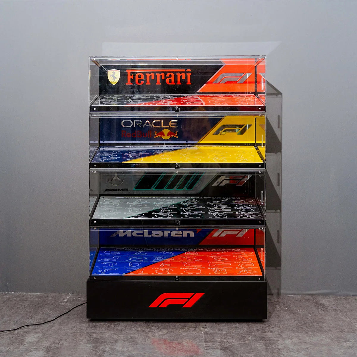 LED Display Case for LEGO F1 Race Cars