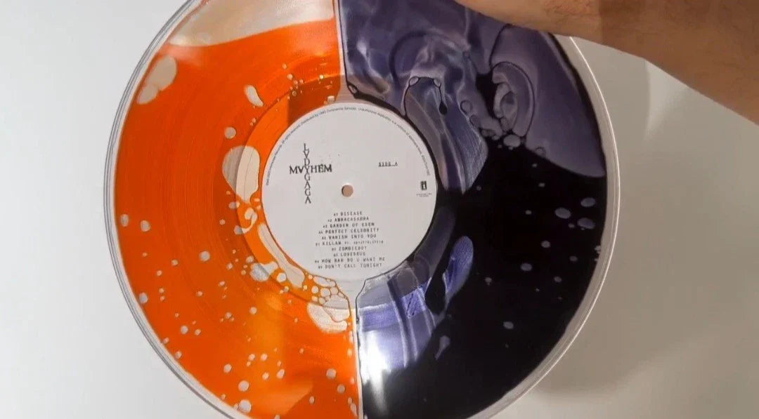 Lady Gaga Mayhem Split Orange and Black Liquid Vinyl