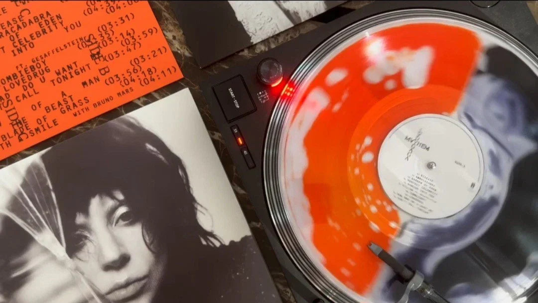 Lady Gaga Mayhem Split Orange and Black Liquid Vinyl