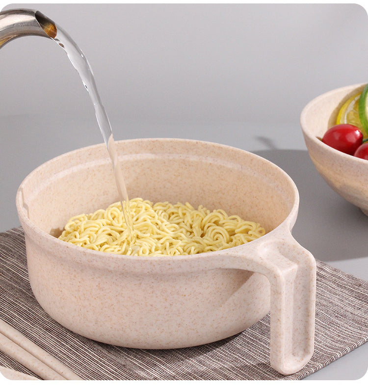 WHEATSTRAW DOUBLE BOWL WITH CUTLERY SET