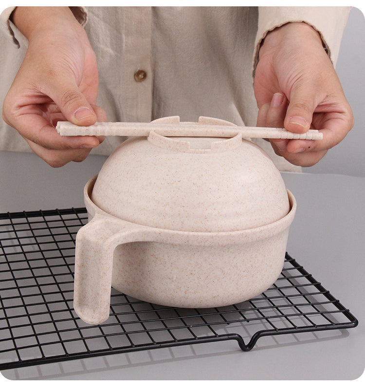 WHEATSTRAW DOUBLE BOWL WITH CUTLERY SET