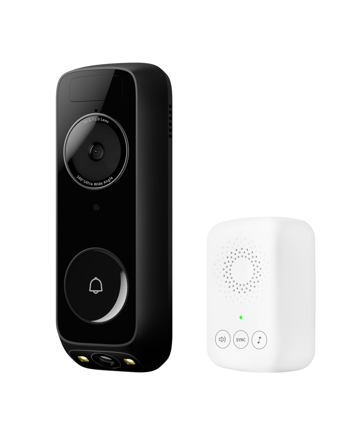 2K Dual-Camera Wireless Video Doorbell with AI Detection and Local Storage