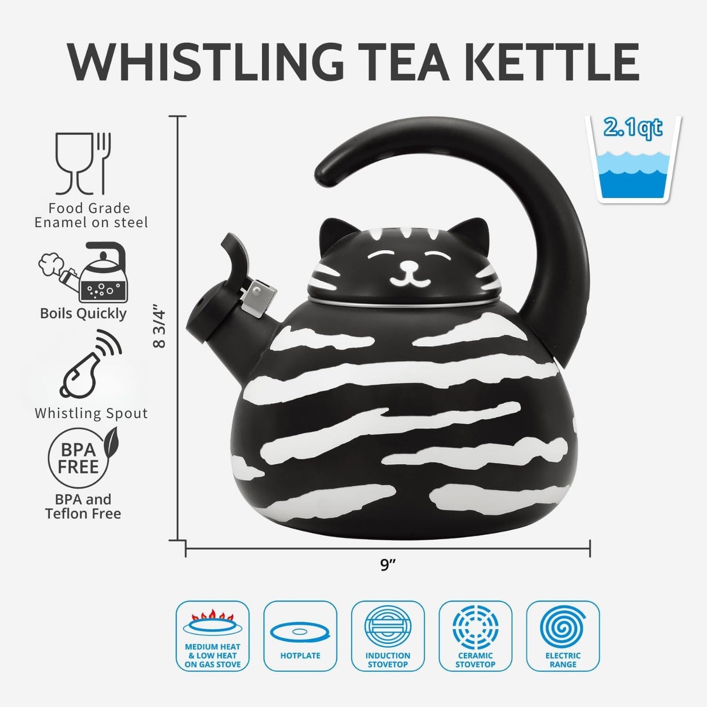 Whistling Tea Kettle – Enamel-Coated Stovetop Kettle
