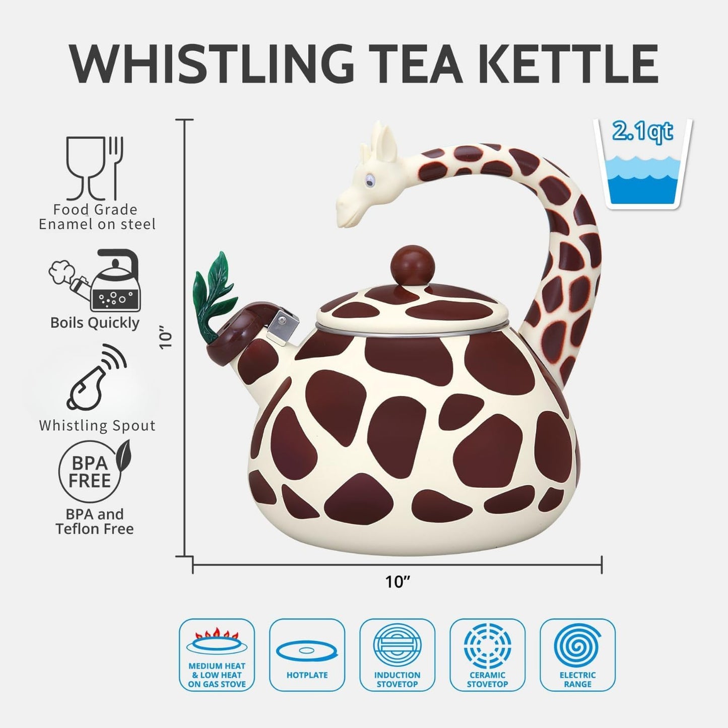 Whistling Tea Kettle – Enamel-Coated Stovetop Kettle
