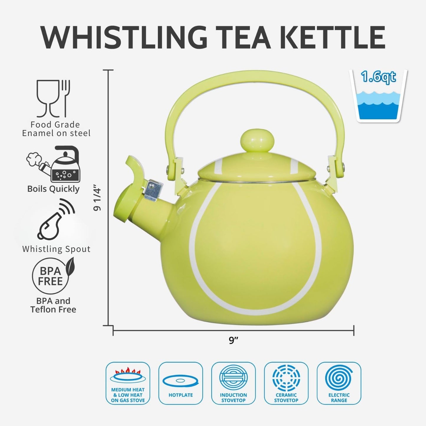 Whistling Tea Kettle – Enamel-Coated Stovetop Kettle